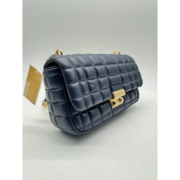 MICHAEL KORS Tribeca quilted leather convertible shoulder crossbody bag -NAVY - Picture 9 of 15